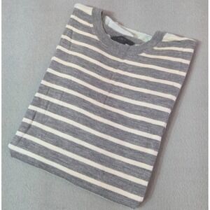 J.Crew Merino Wool Striped Sweater Women's Small Gray White FA13